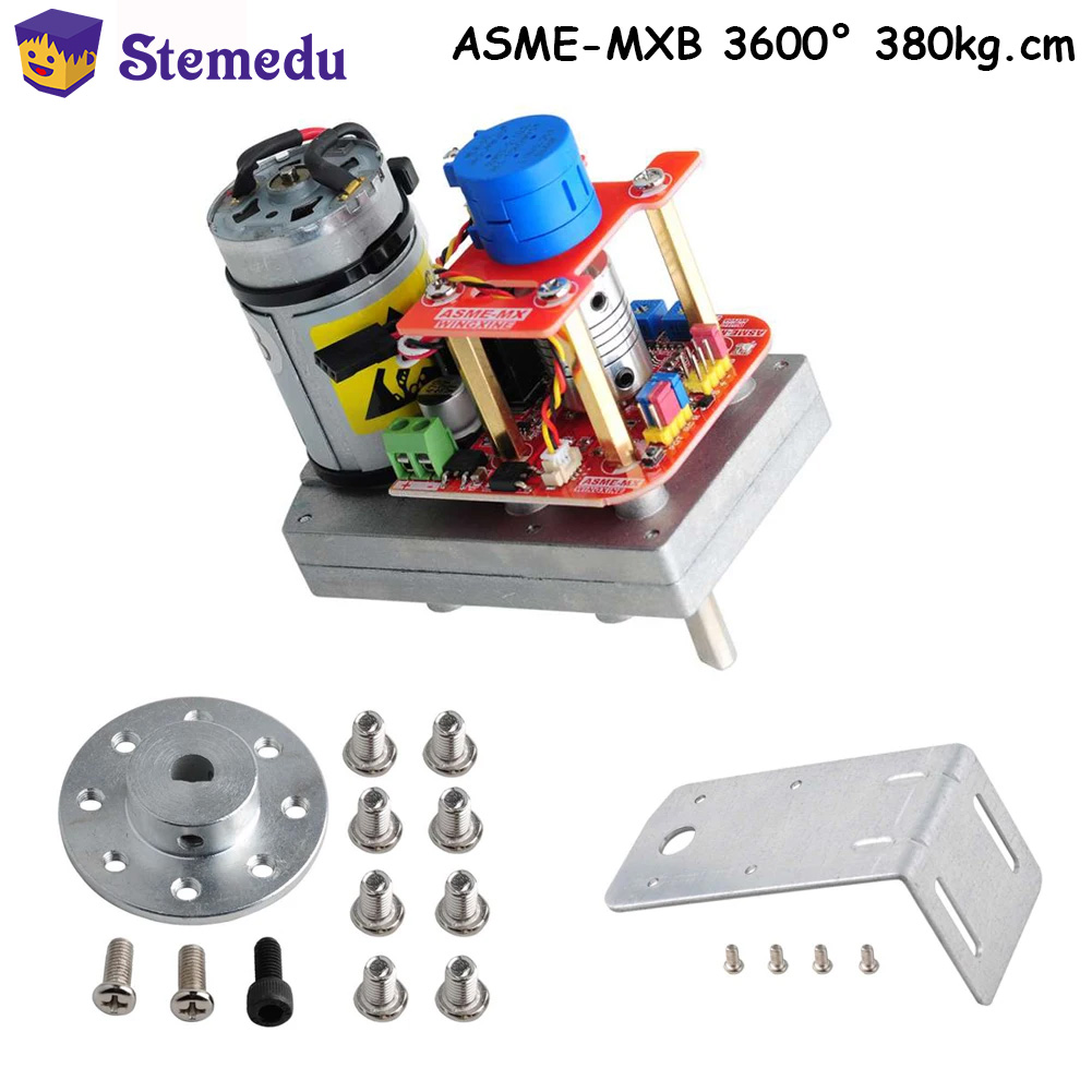 Robot Arm Motor - 高トルクサーボASME-MXB,スチールギア,大型ロボットアーム制御用アームプレートブラケット,日曜大工,360度,380kg.cm, DC 12-24v
