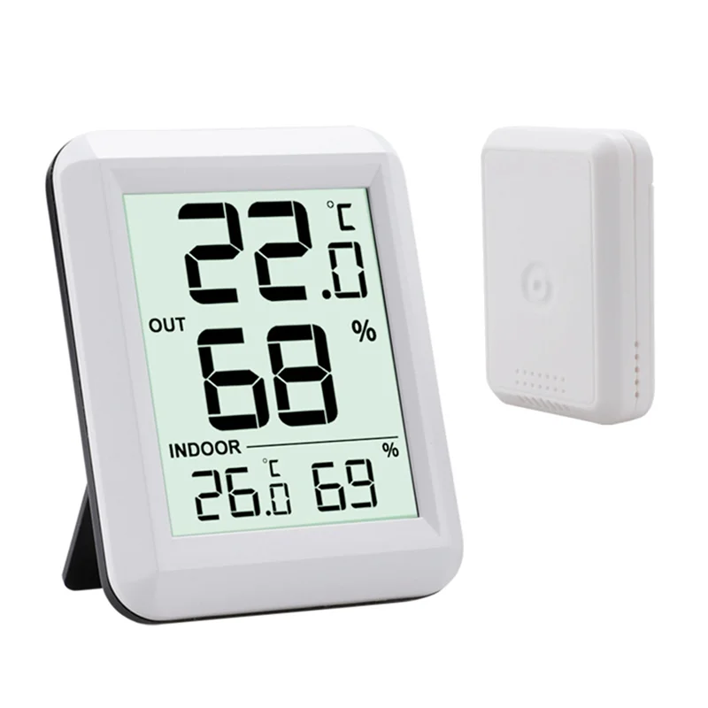 Weather Station Indoor - A49T ワイヤレス温度計湿度計ベビールームデジタル LCD 温度湿度モニター屋内屋外気象ステーションセンサー