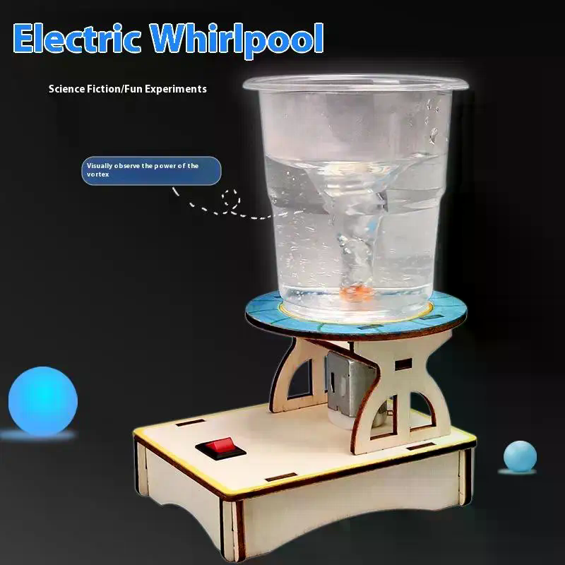 Science Toy - 1 セット水竜巻渦巻きメーカー木製パズルノベルティ科学実験プロジェクトギフト子供 Diy 電気おもちゃ