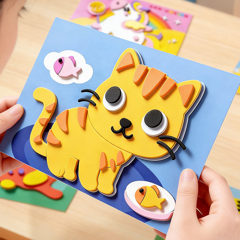 子供用3Dステッカー、ランダムシート10枚、使い捨て、手作り - Science Toys Diy のレビューと価格