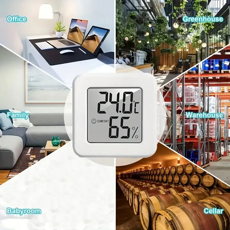 デジタル湿度計温度計室内温度計温度ゲージミニ液晶気象ステーシ - Weather Station Indoor のレビューと価格