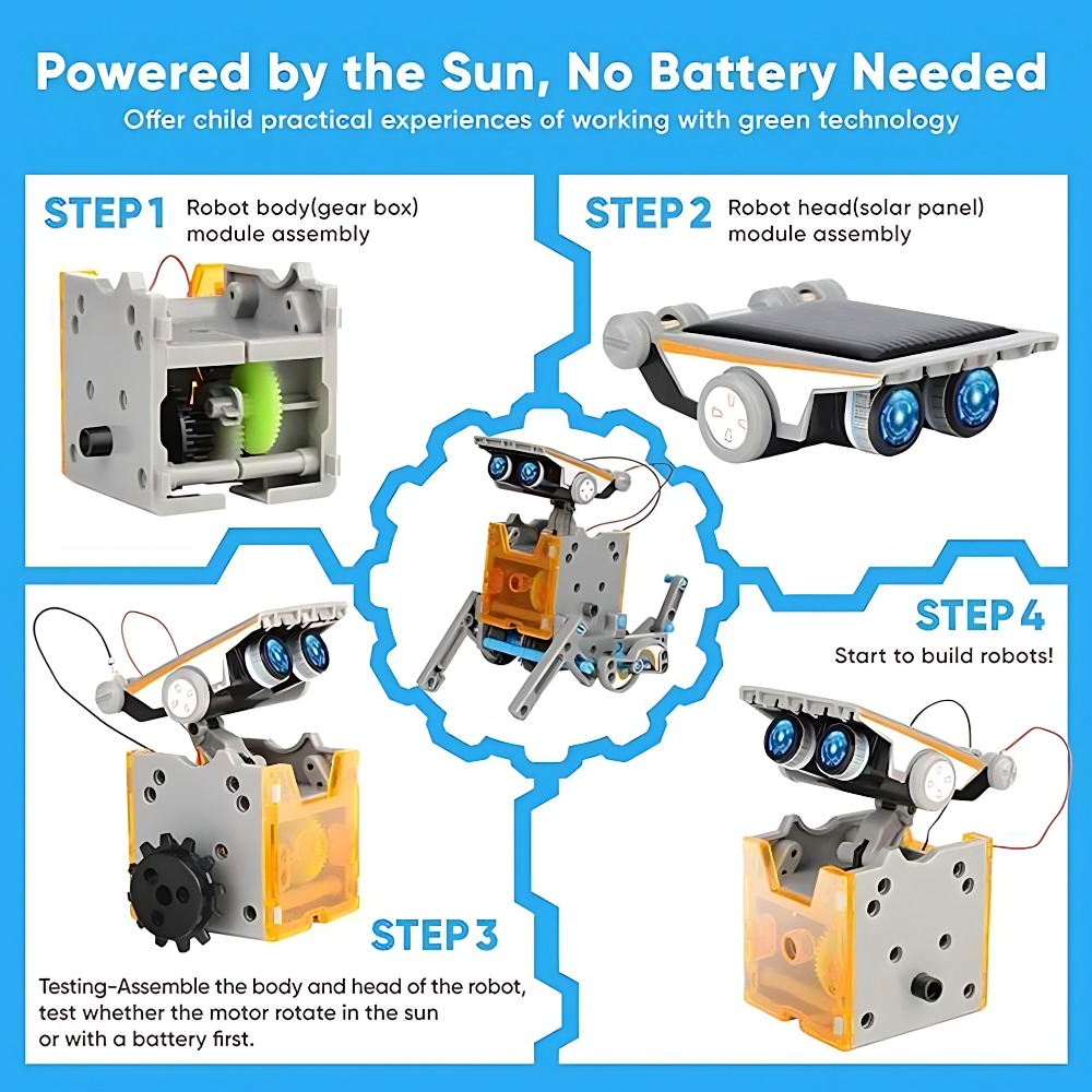 ソーラーロボットビルディングブロック 12 in 1 科学実 - Science Toys Diy のレビューと価格