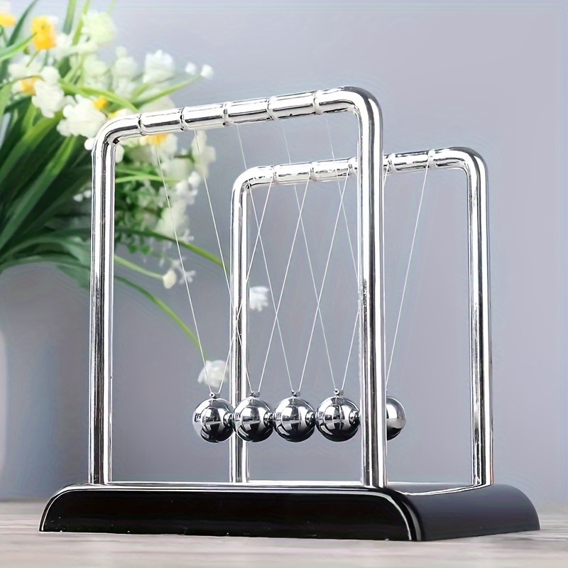 クラシックニュートンゆりかご金属デスクトップ飾り黒白球オフィ - Newton Cradle Large のレビューと価格