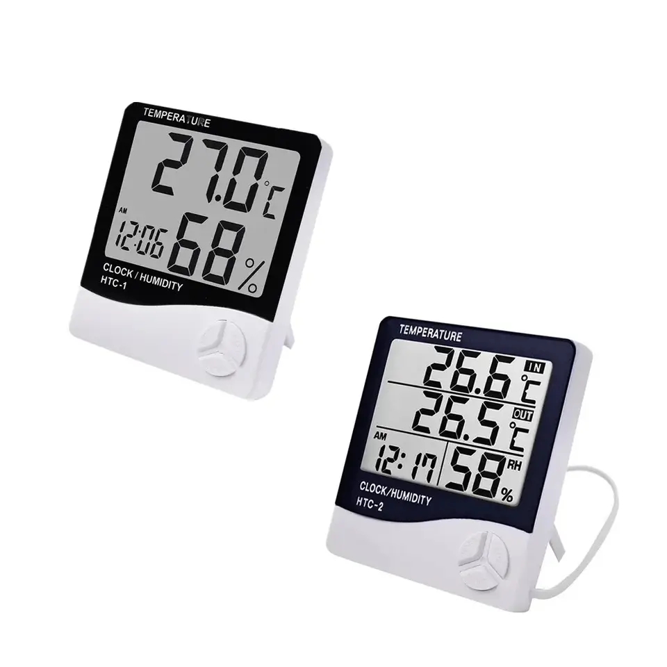 屋内用LCDデジタル温度計・湿度計 電子温度・湿度計センサー - Weather Station Indoor のレビューと価格