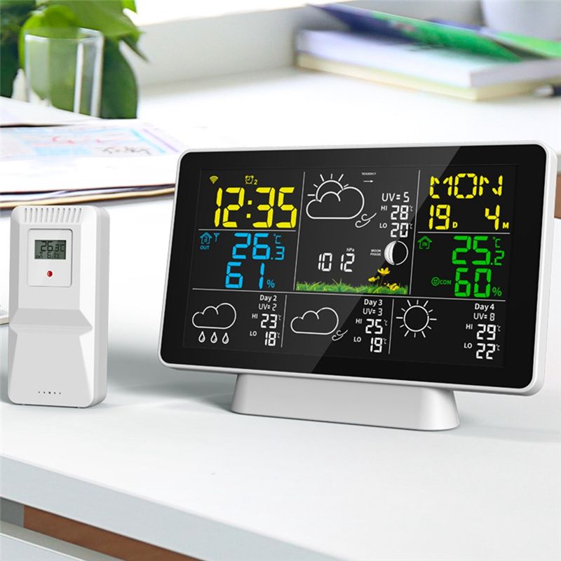 AEE8-LCD 気象観測所ワイヤレスデジタル温度計屋内/屋 - Weather Station Indoor のレビューと価格