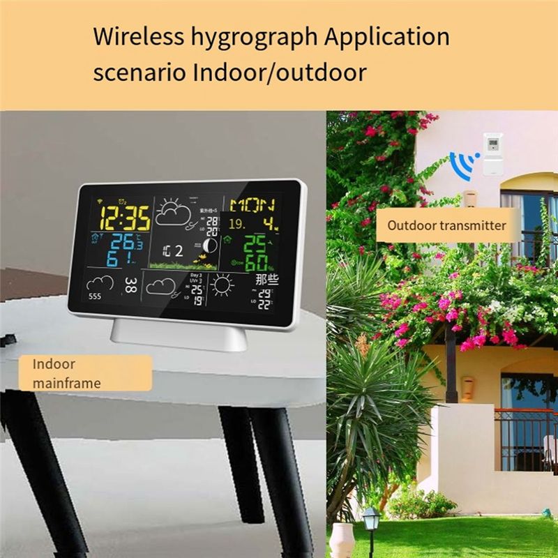AEE8-LCD 気象観測所ワイヤレスデジタル温度計屋内/屋 - Weather Station Indoor のレビューと価格
